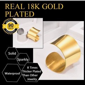 18K Gold Plated Wrist Cuff Bracelet That can be Engraved